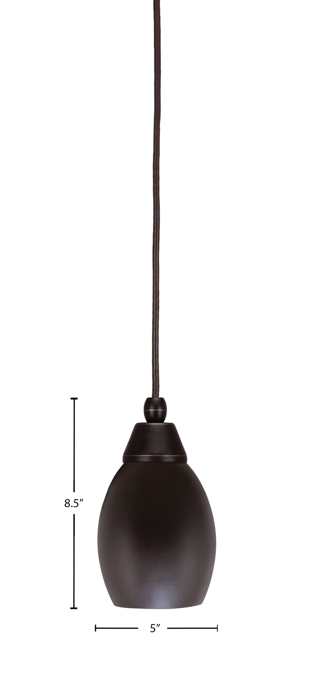 Any One Light Mini Pendant in Dark Granite with 5" Dark Granite Oval Metal Shade Shade