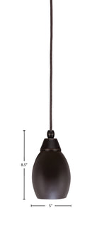 Any One Light Mini Pendant in Dark Granite with 5" Dark Granite Oval Metal Shade Shade