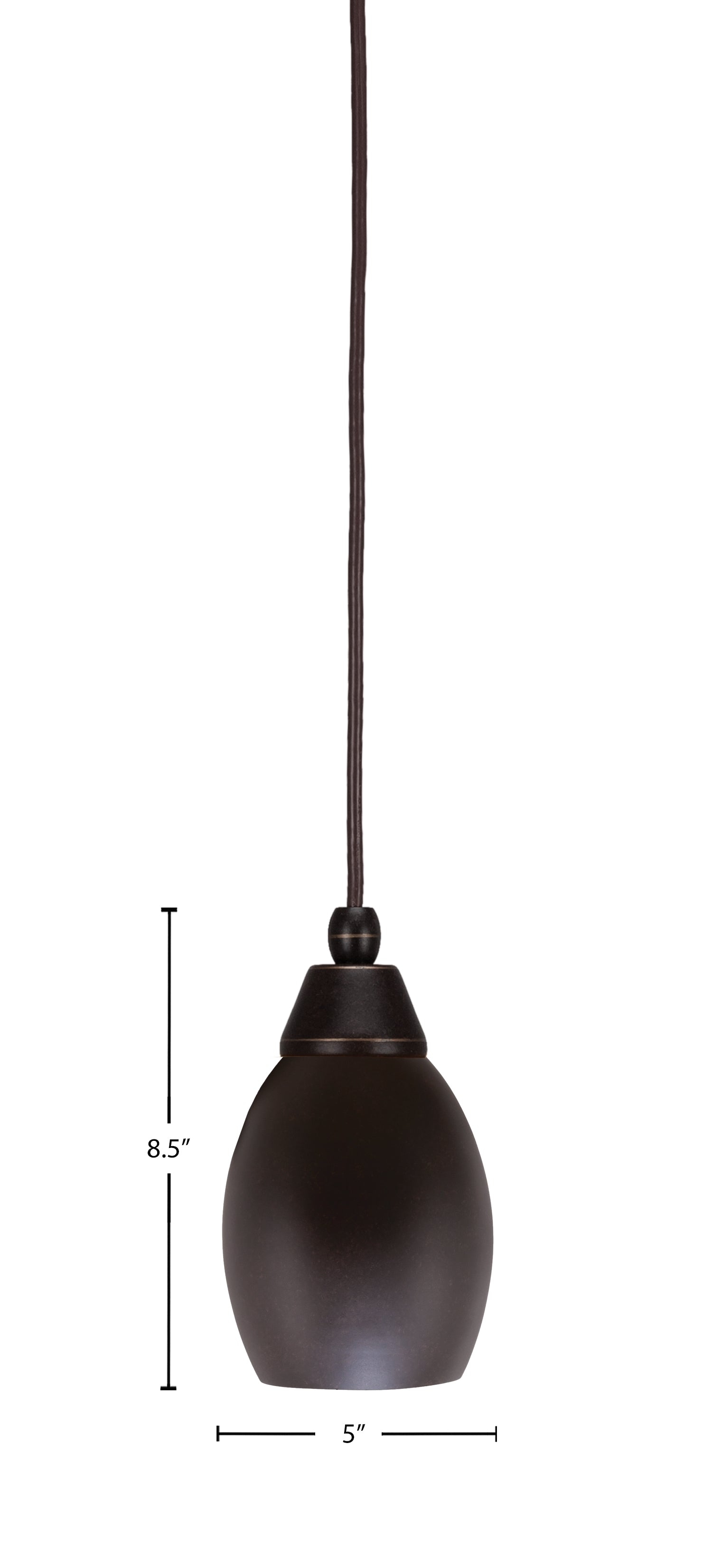 Any One Light Mini Pendant in Dark Granite with 5" Dark Granite Oval Metal Shade Shade