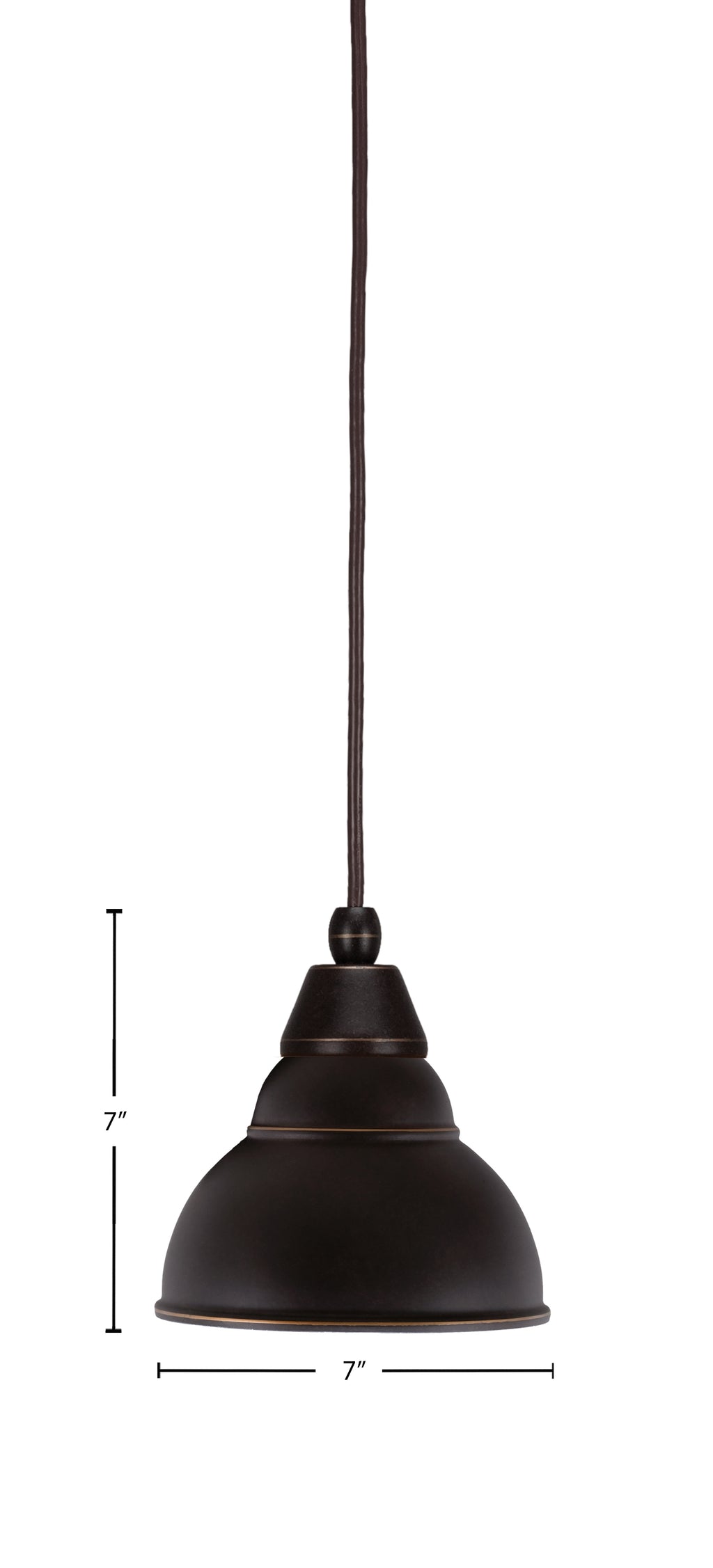 Any One Light Mini Pendant in Dark Granite with 7" Chrome Double Bubble Metal Shade Shade