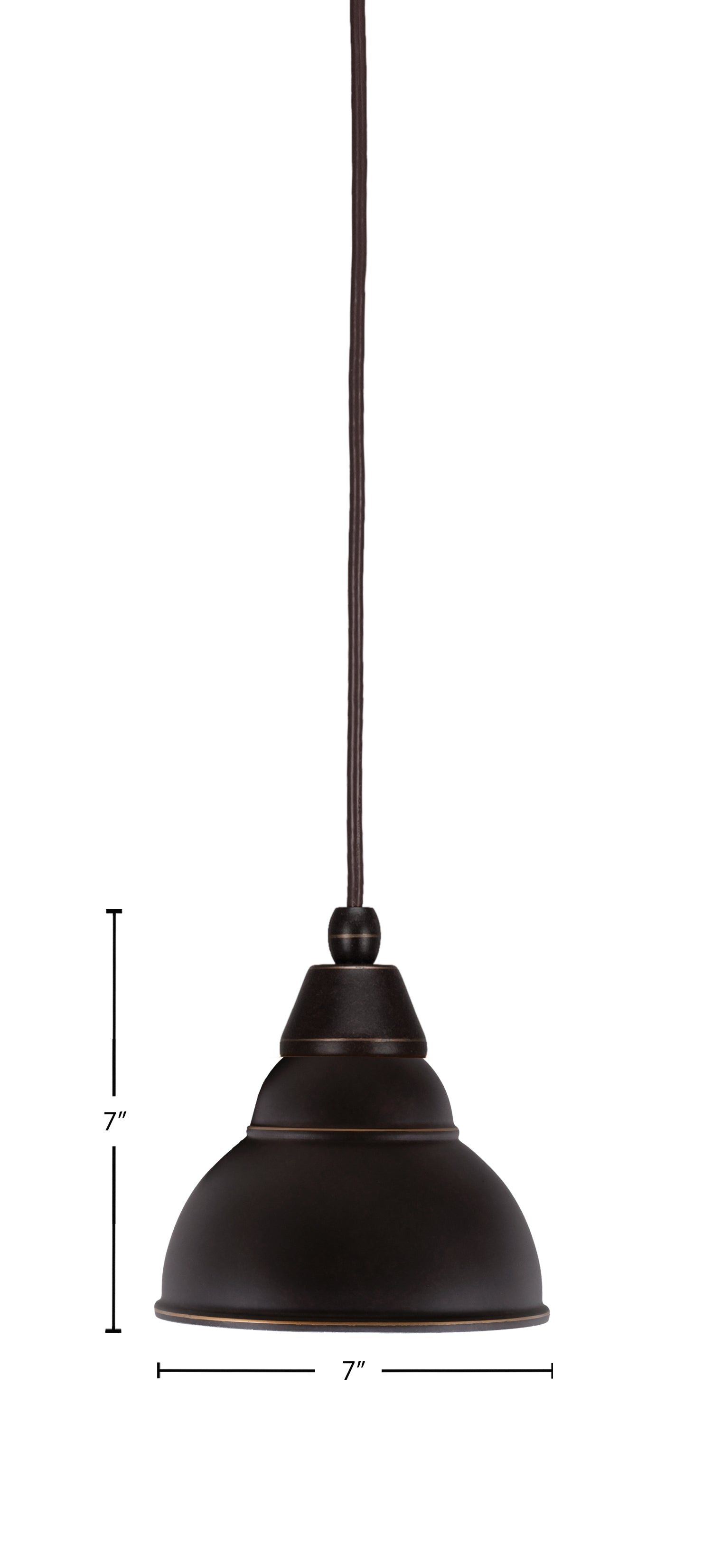 Any One Light Mini Pendant in Dark Granite with 7" Chrome Double Bubble Metal Shade Shade