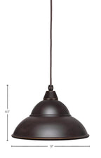 Any One Light Mini Pendant in Dark Granite with 13" Dark Granite Double Bubble Metal Shade Shade
