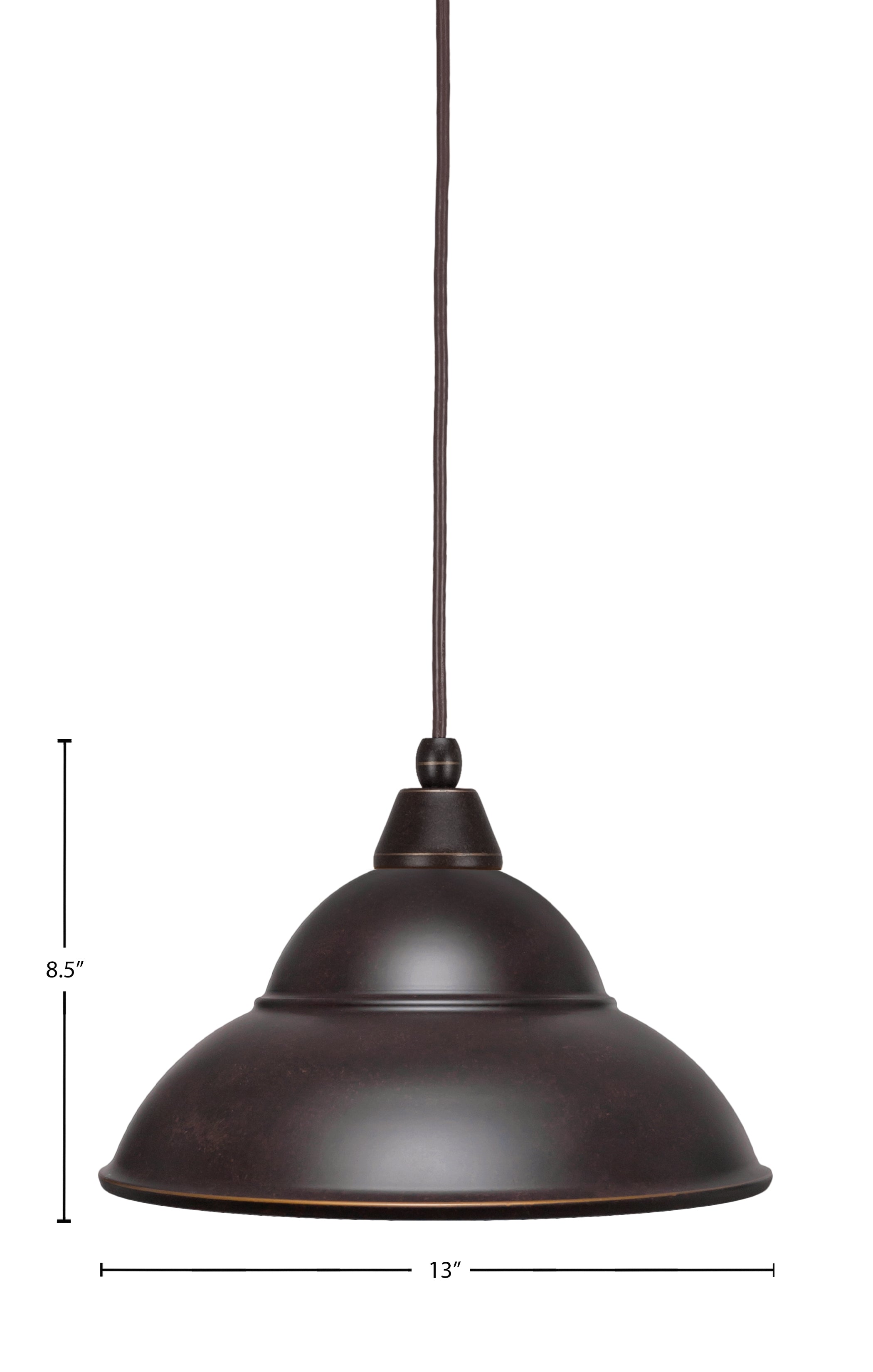 Any One Light Mini Pendant in Dark Granite with 13" Dark Granite Double Bubble Metal Shade Shade