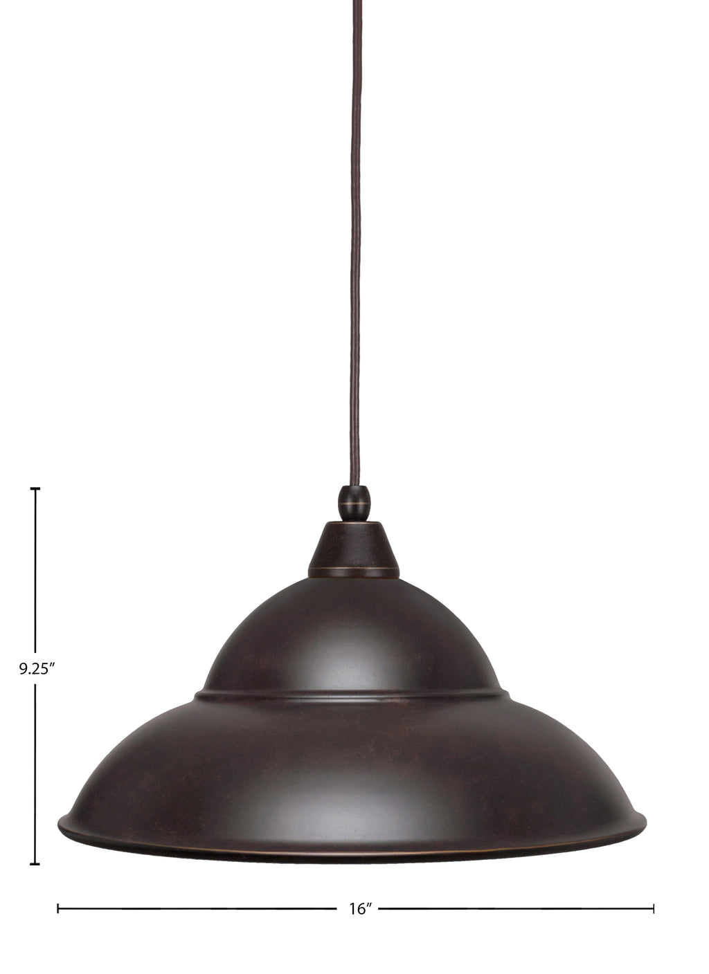 Any One Light Mini Pendant in Dark Granite with 16" Dark Granite Double Bubble Metal Shade Shade