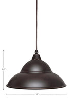 Any One Light Mini Pendant in Dark Granite with 16" Dark Granite Double Bubble Metal Shade Shade