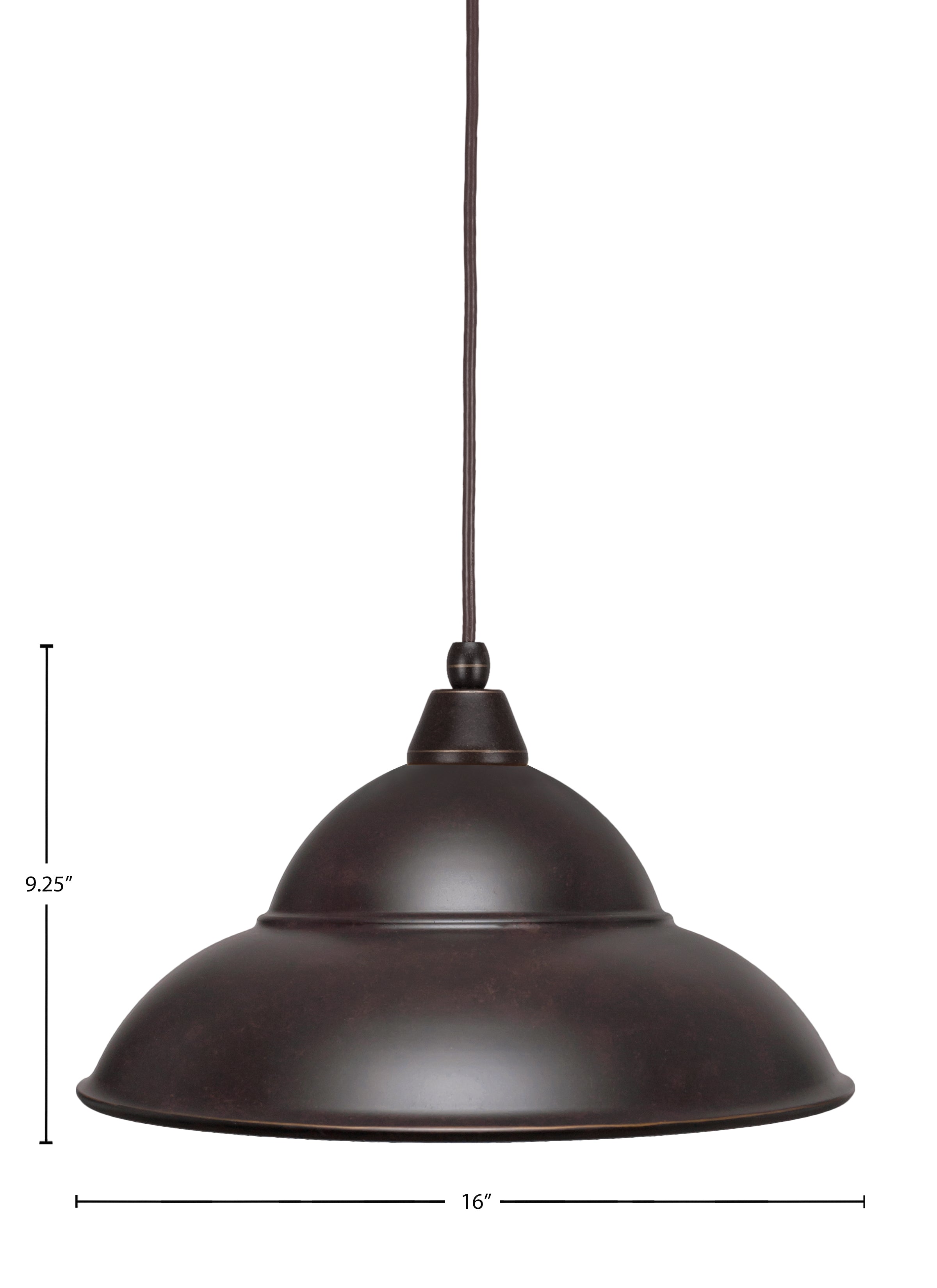 Any One Light Mini Pendant in Dark Granite with 16" Dark Granite Double Bubble Metal Shade Shade