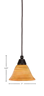 Any One Light Mini Pendant in Dark Granite with 7" Firré Saturn Shade