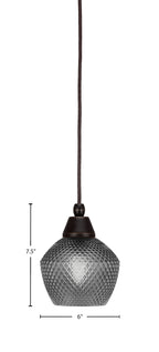 Any One Light Mini Pendant in Dark Granite with Smoke Textured Shade