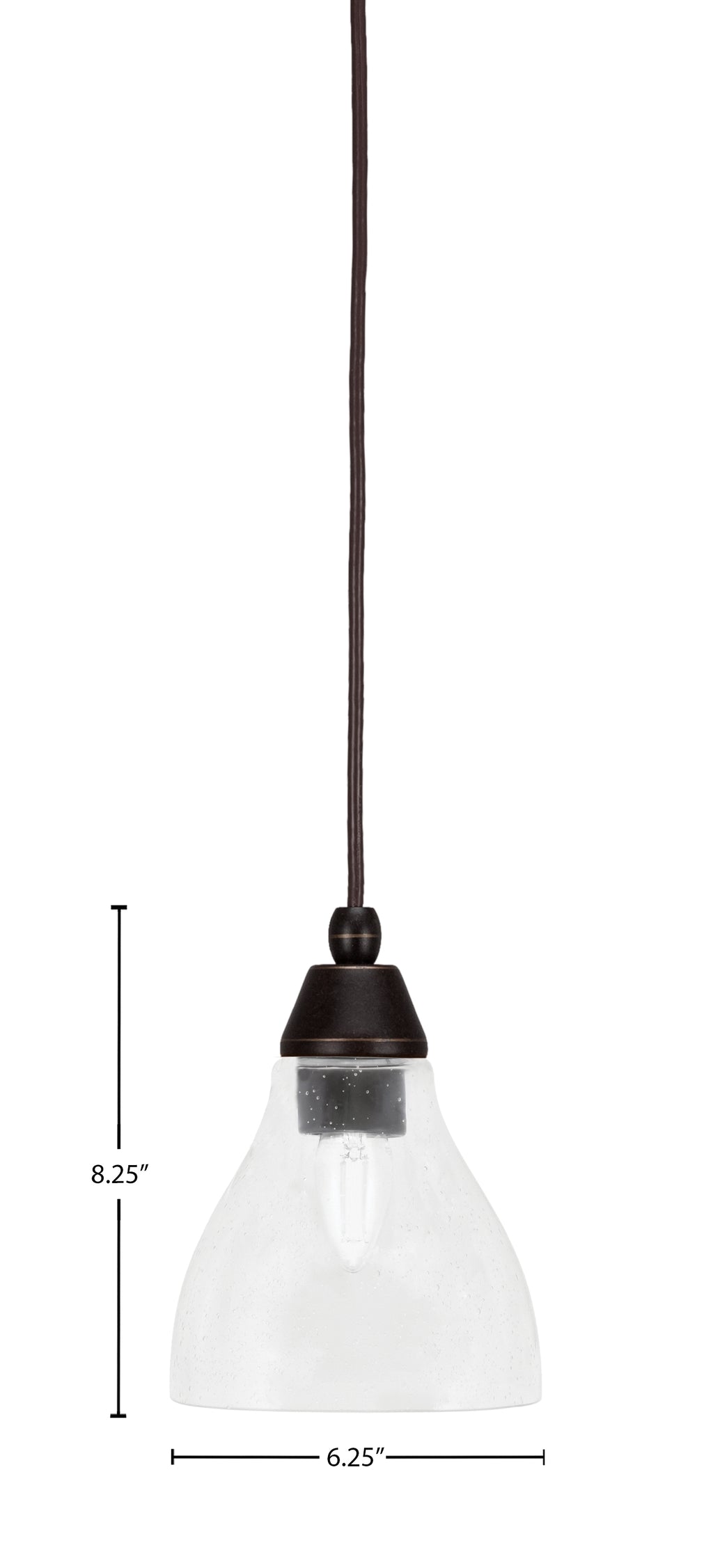 Any One Light Mini Pendant in Dark Granite with Clear Bubble Shade
