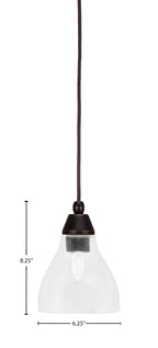 Any One Light Mini Pendant in Dark Granite with Clear Bubble Shade