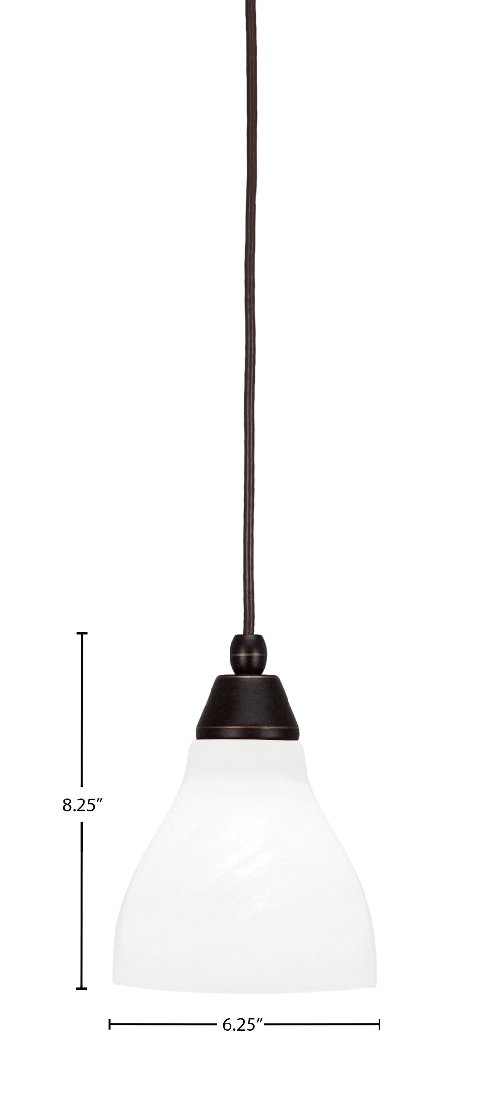 Any One Light Mini Pendant in Dark Granite with White Marble Shade