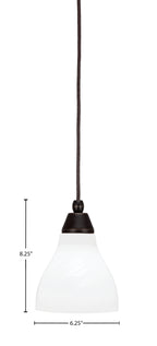 Any One Light Mini Pendant in Dark Granite with White Marble Shade