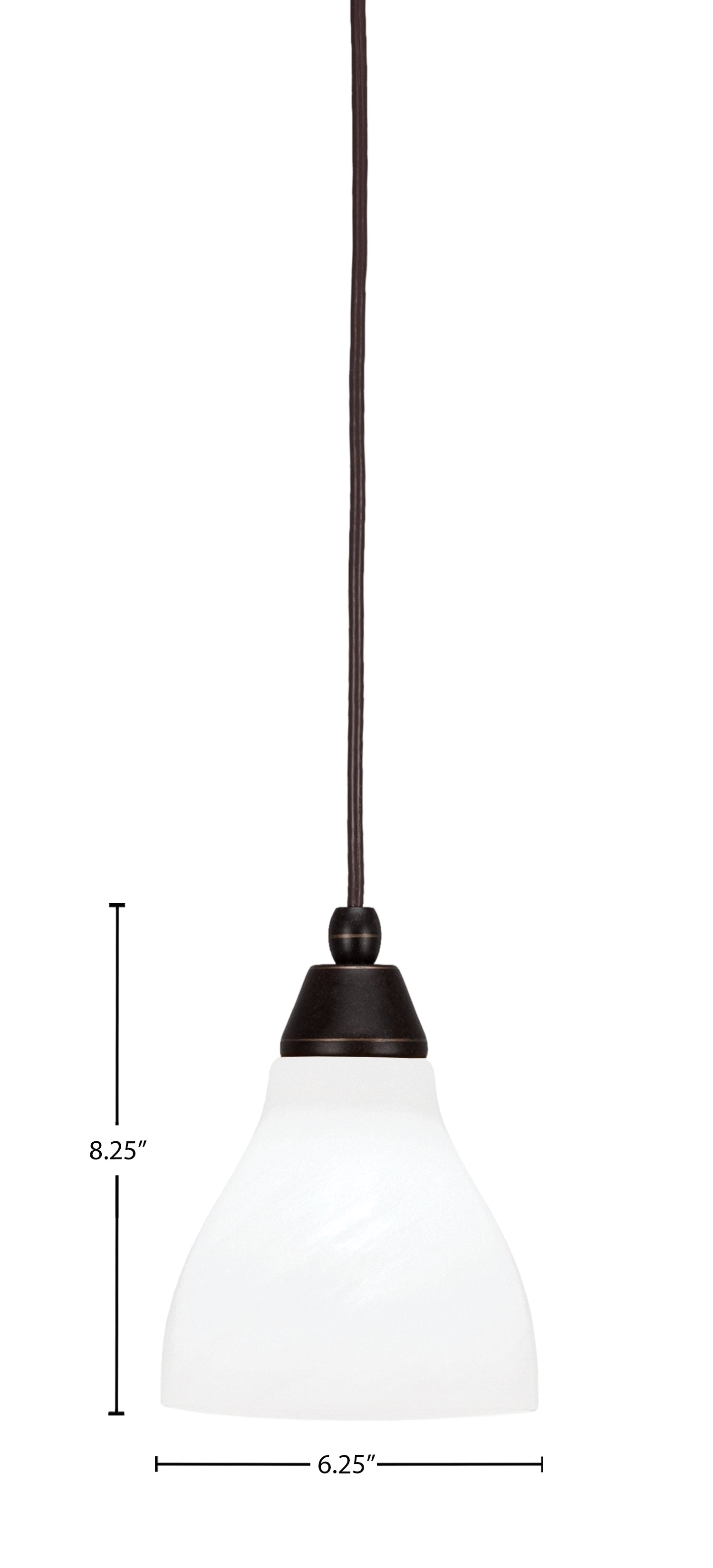 Any One Light Mini Pendant in Dark Granite with White Marble Shade
