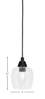 Any One Light Mini Pendant in Dark Granite with Clear Bubble Shade