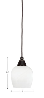 Any One Light Mini Pendant in Dark Granite with White Marble Shade