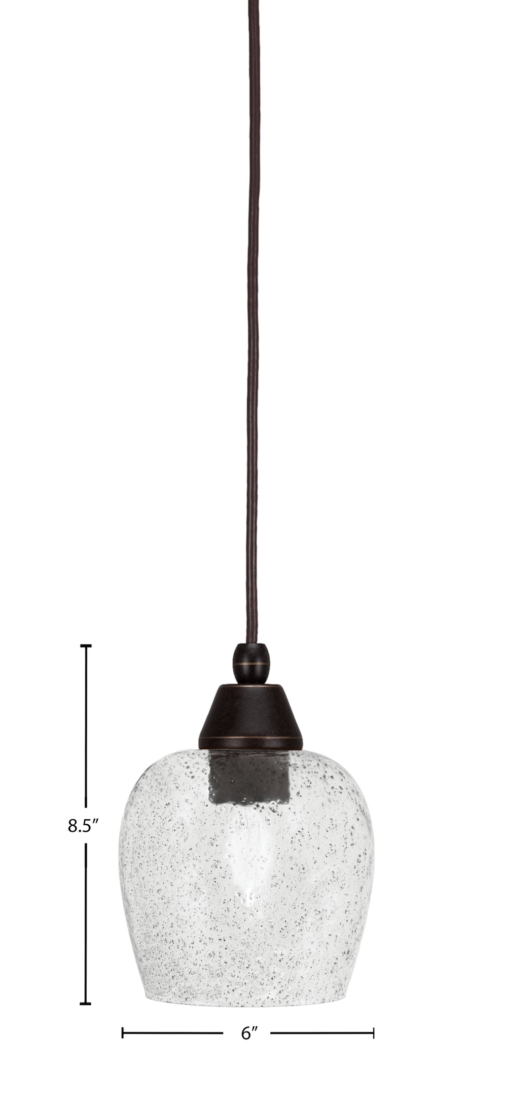Any One Light Mini Pendant in Dark Granite with Smoke Bubble Shade