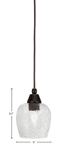 Any One Light Mini Pendant in Dark Granite with Smoke Bubble Shade