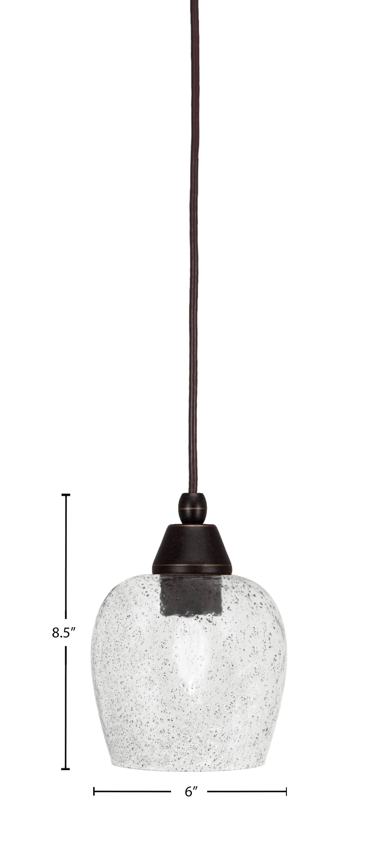 Any One Light Mini Pendant in Dark Granite with Smoke Bubble Shade