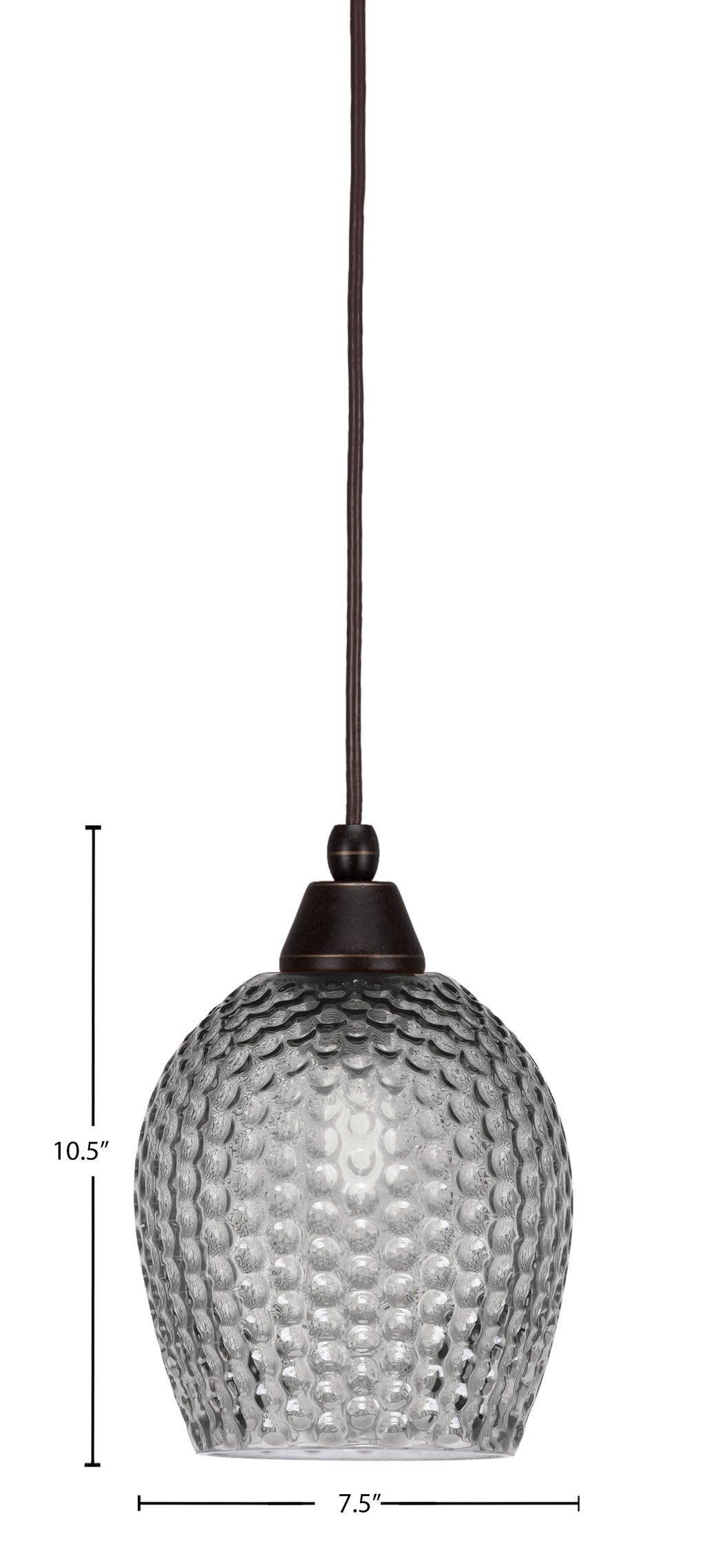 Any One Light Mini Pendant in Dark Granite with Smoke Textured Shade
