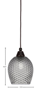 Any One Light Mini Pendant in Dark Granite with Smoke Textured Shade