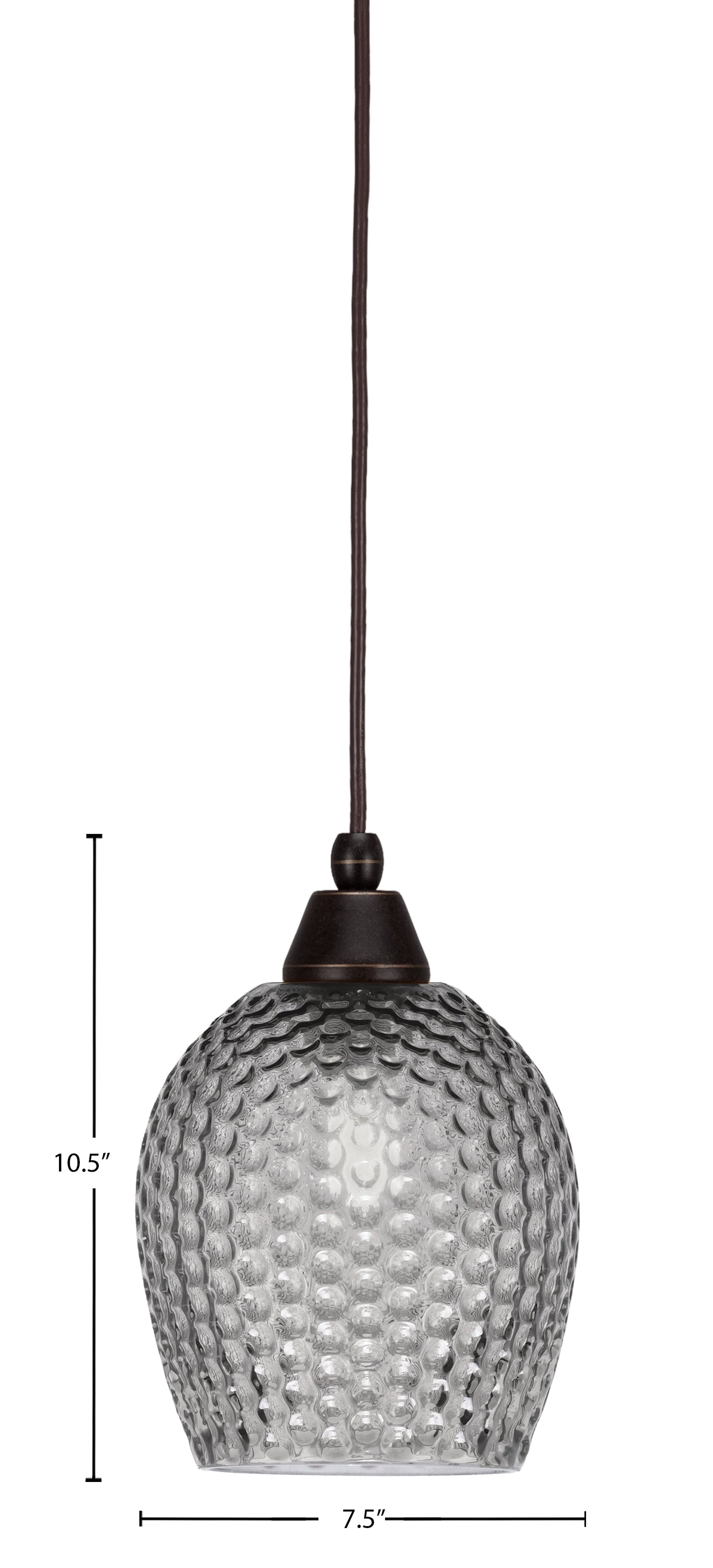 Any One Light Mini Pendant in Dark Granite with Smoke Textured Shade
