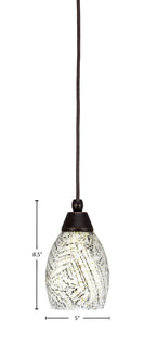 Any One Light Mini Pendant in Dark Granite with Natural Fusion Shade