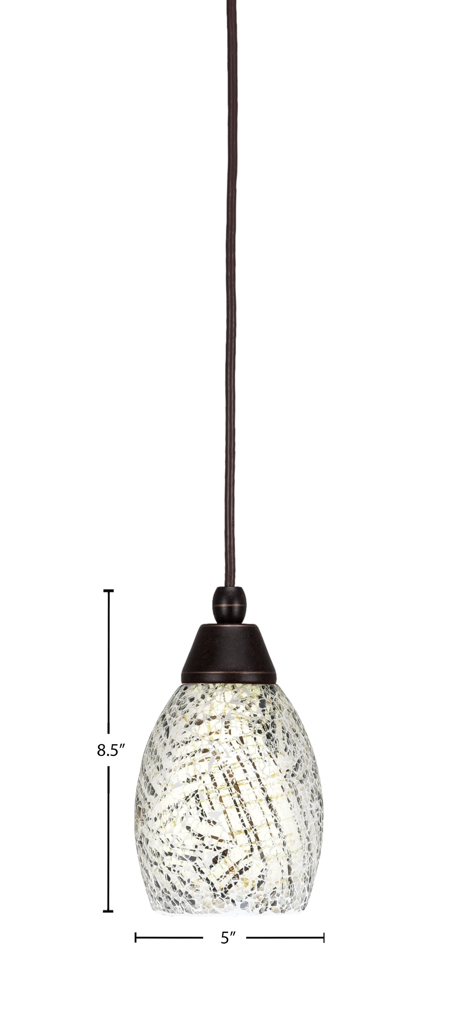 Any One Light Mini Pendant in Dark Granite with Natural Fusion Shade