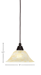 Any One Light Mini Pendant in Dark Granite with 10" Amber Marble Shade
