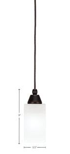 Any One Light Mini Pendant in Dark Granite with Square White Marble Shade