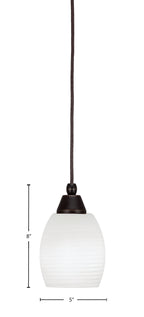 Any One Light Mini Pendant in Dark Granite with White Linen Shade