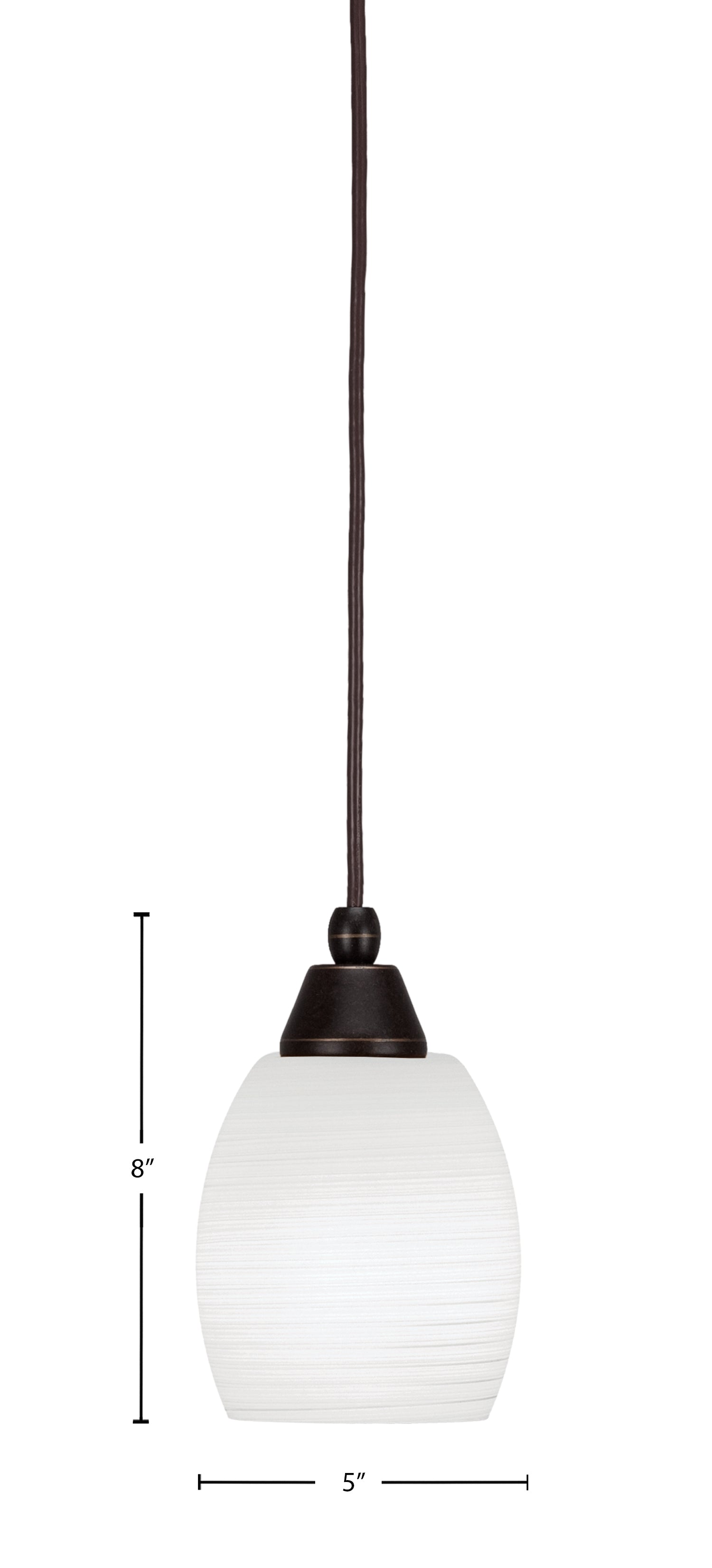 Any One Light Mini Pendant in Dark Granite with White Linen Shade