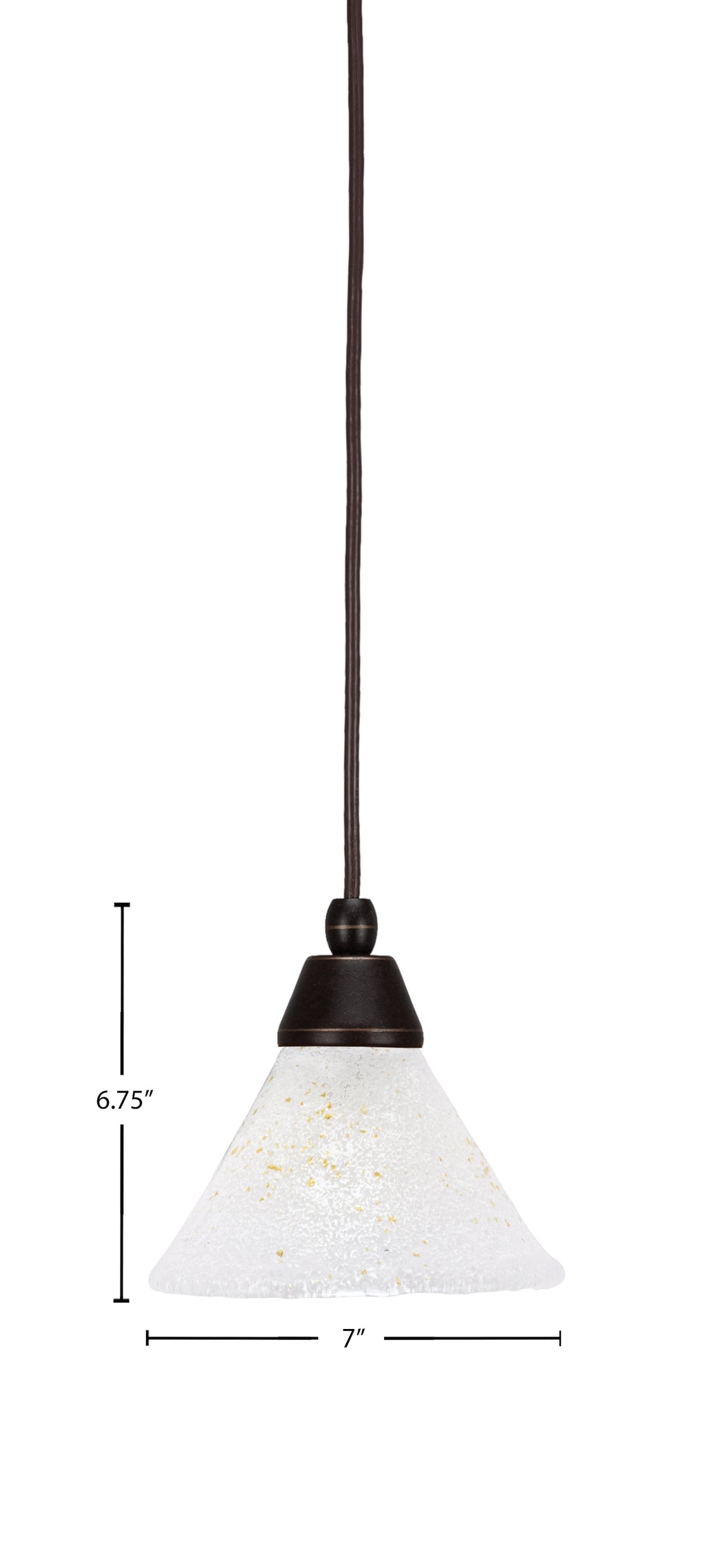 Any One Light Mini Pendant in Dark Granite with 7" Gold Ice Shade