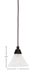 Any One Light Mini Pendant in Dark Granite with 7" Gold Ice Shade