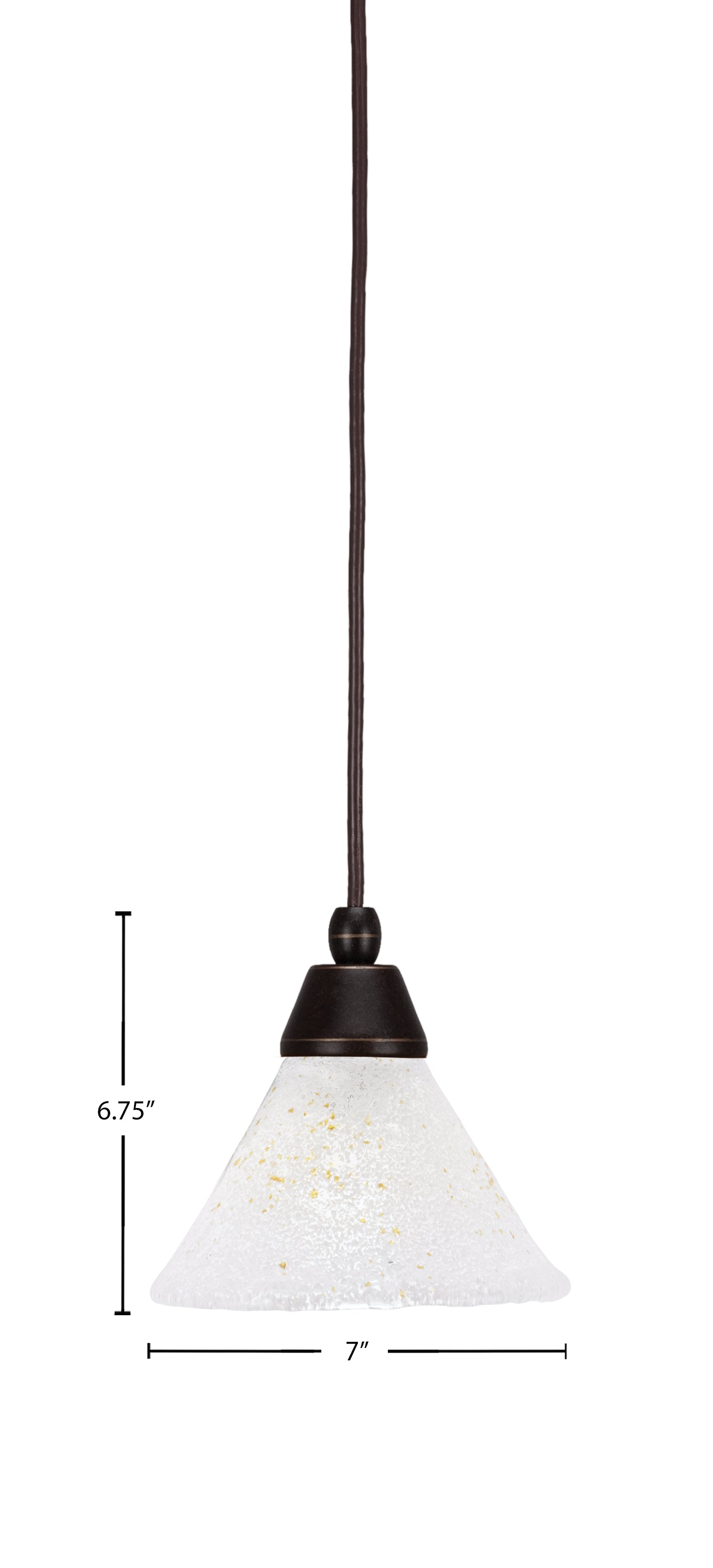 Any One Light Mini Pendant in Dark Granite with 7" Gold Ice Shade