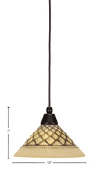 Any One Light Mini Pendant in Dark Granite with 10" Chocolate Icing Shade
