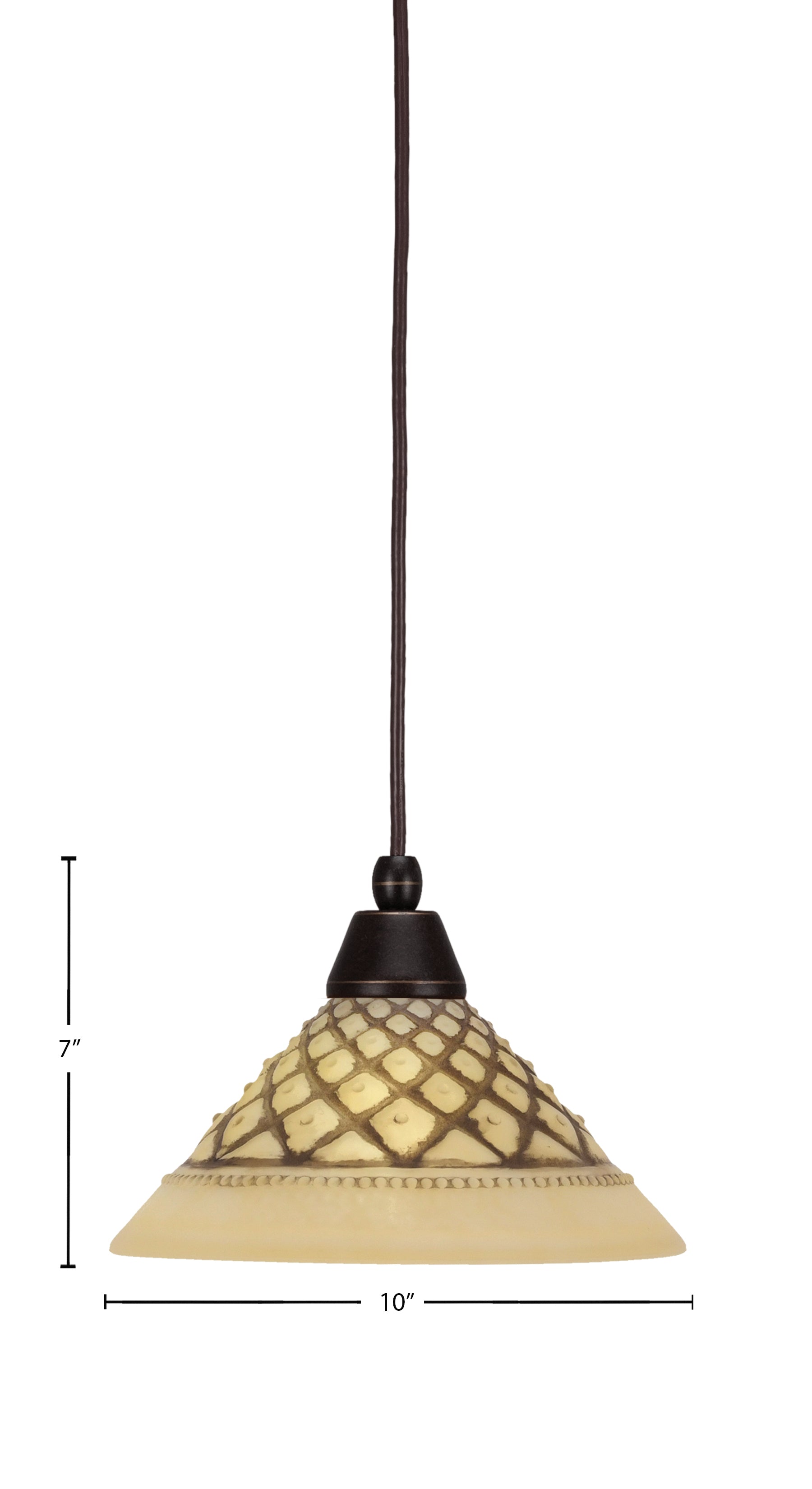 Any One Light Mini Pendant in Dark Granite with 10" Chocolate Icing Shade