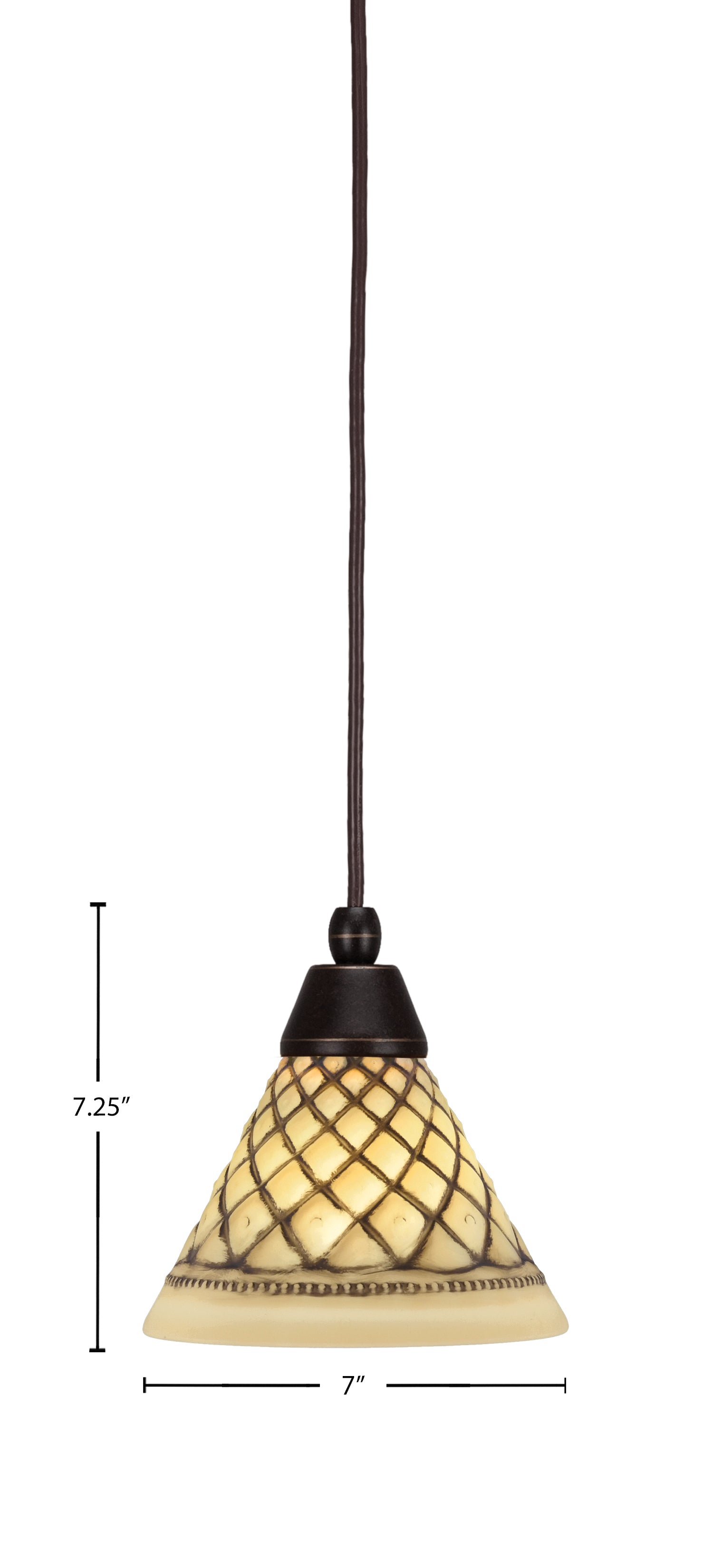 Any One Light Mini Pendant in Dark Granite with 7" Chocolate Icing Shade