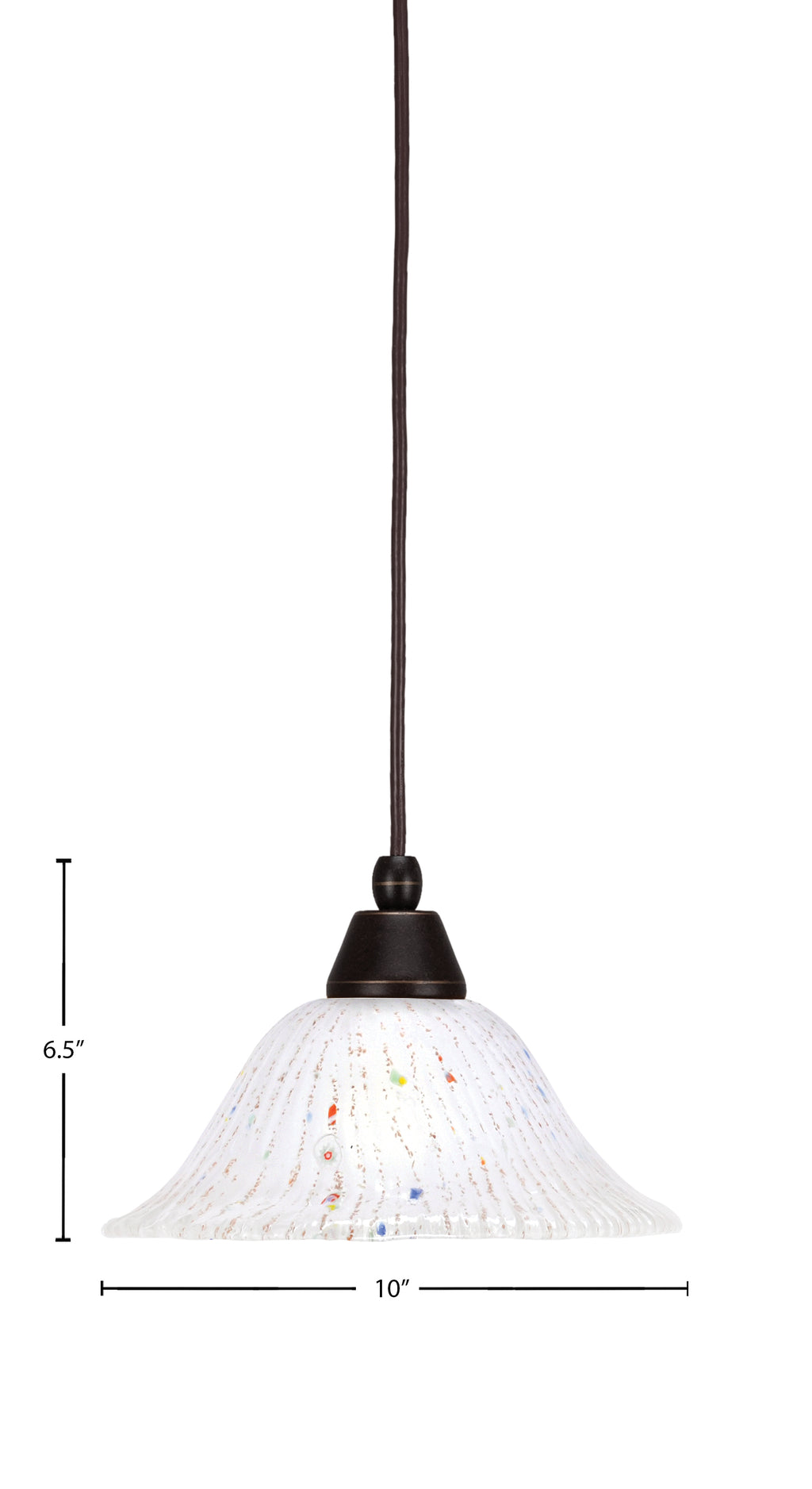 Any One Light Mini Pendant in Dark Granite with 10" Frosted Crystal Shade