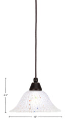 Any One Light Mini Pendant in Dark Granite with 10" Frosted Crystal Shade