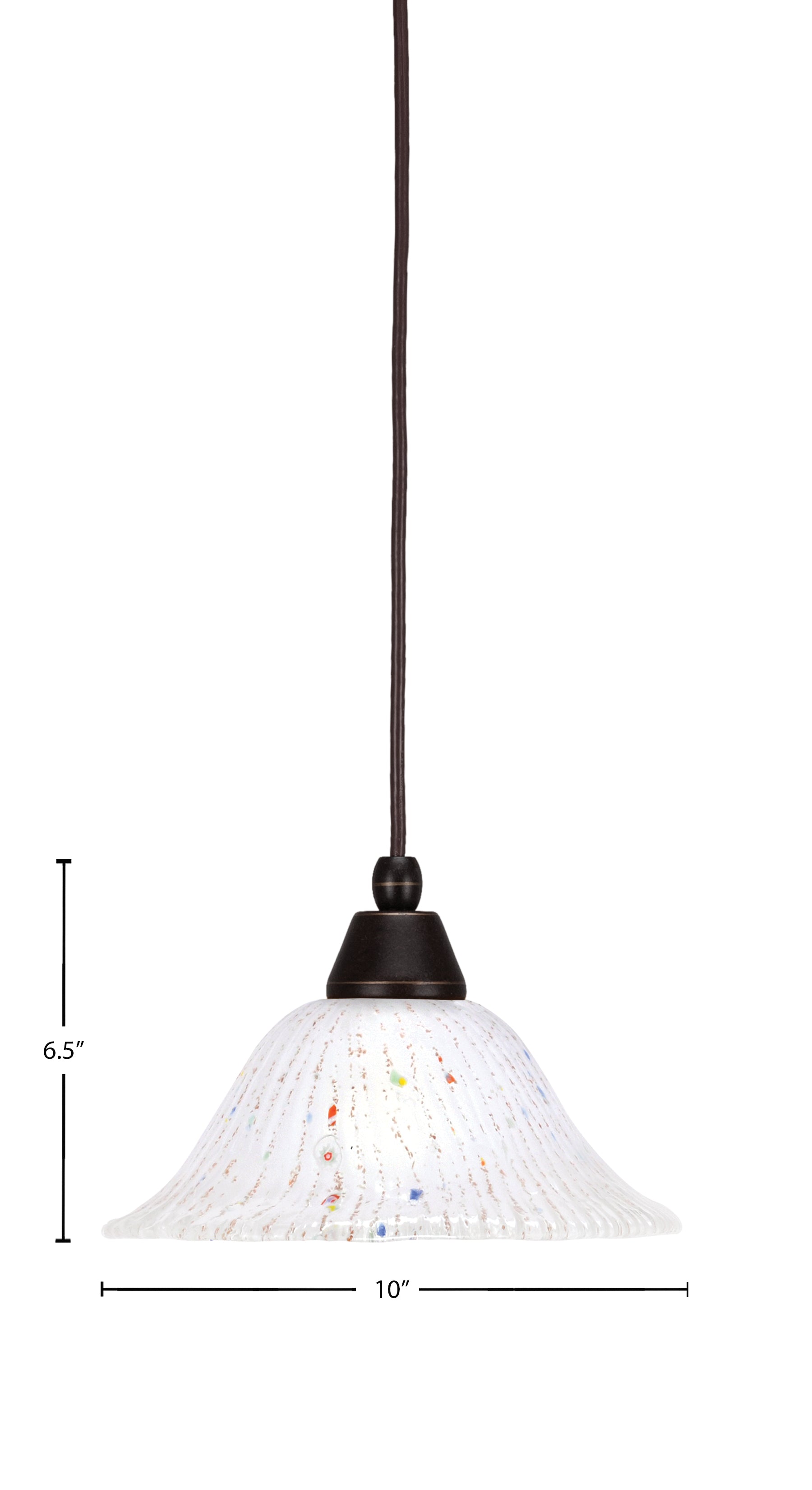 Any One Light Mini Pendant in Dark Granite with 10" Frosted Crystal Shade