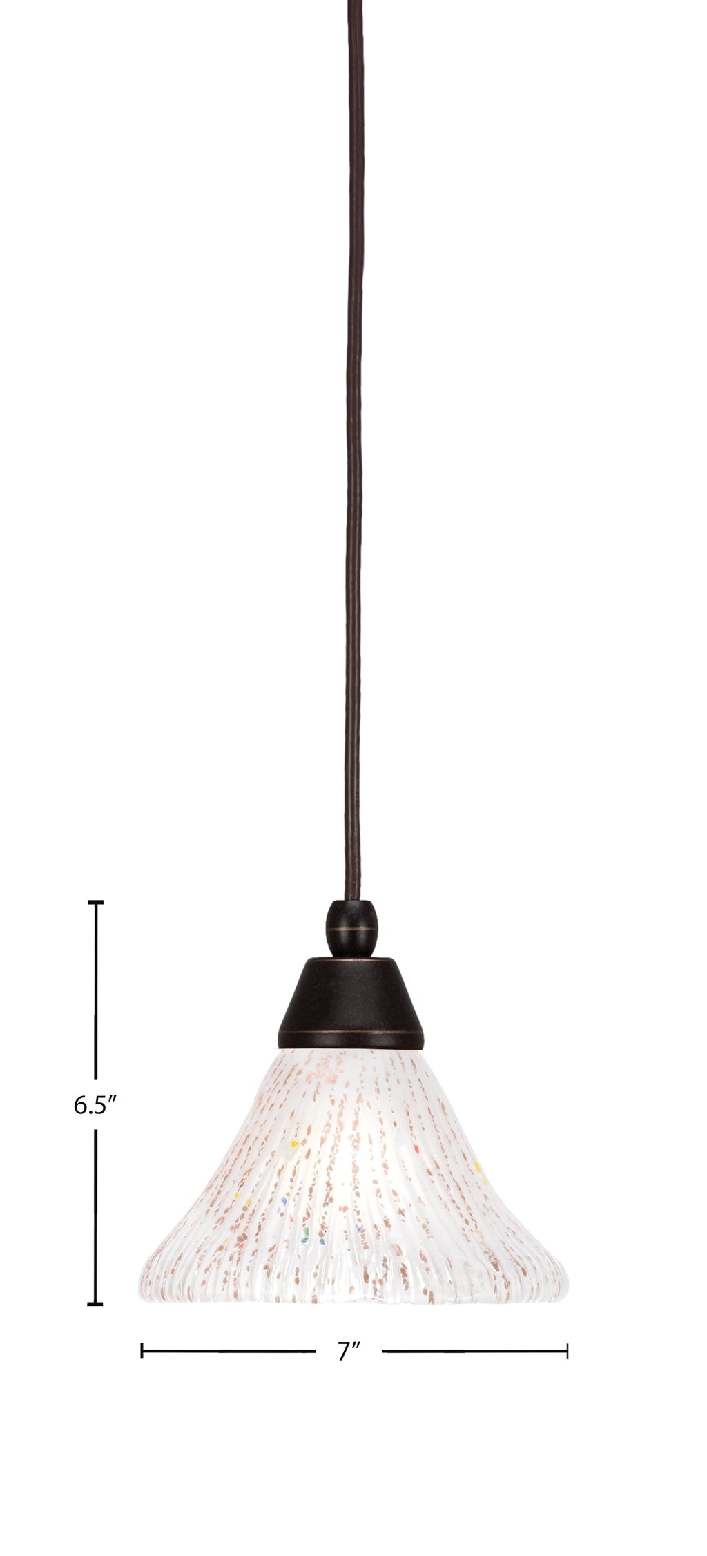 Any One Light Mini Pendant in Dark Granite with 7" Frosted Crystal Shade