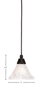 Any One Light Mini Pendant in Dark Granite with 7" Frosted Crystal Shade