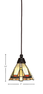 Any One Light Mini Pendant in Dark Granite with 7" Zion Art Glass Shade