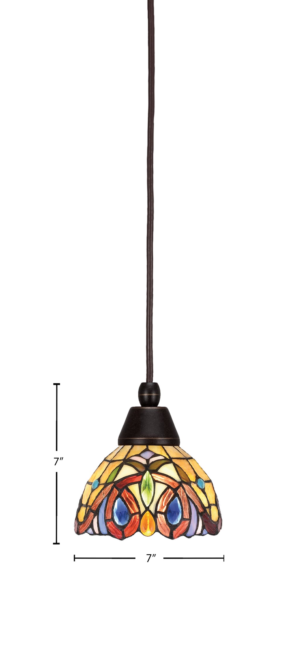 Any One Light Mini Pendant in Dark Granite with Lynx Art Glass Shade