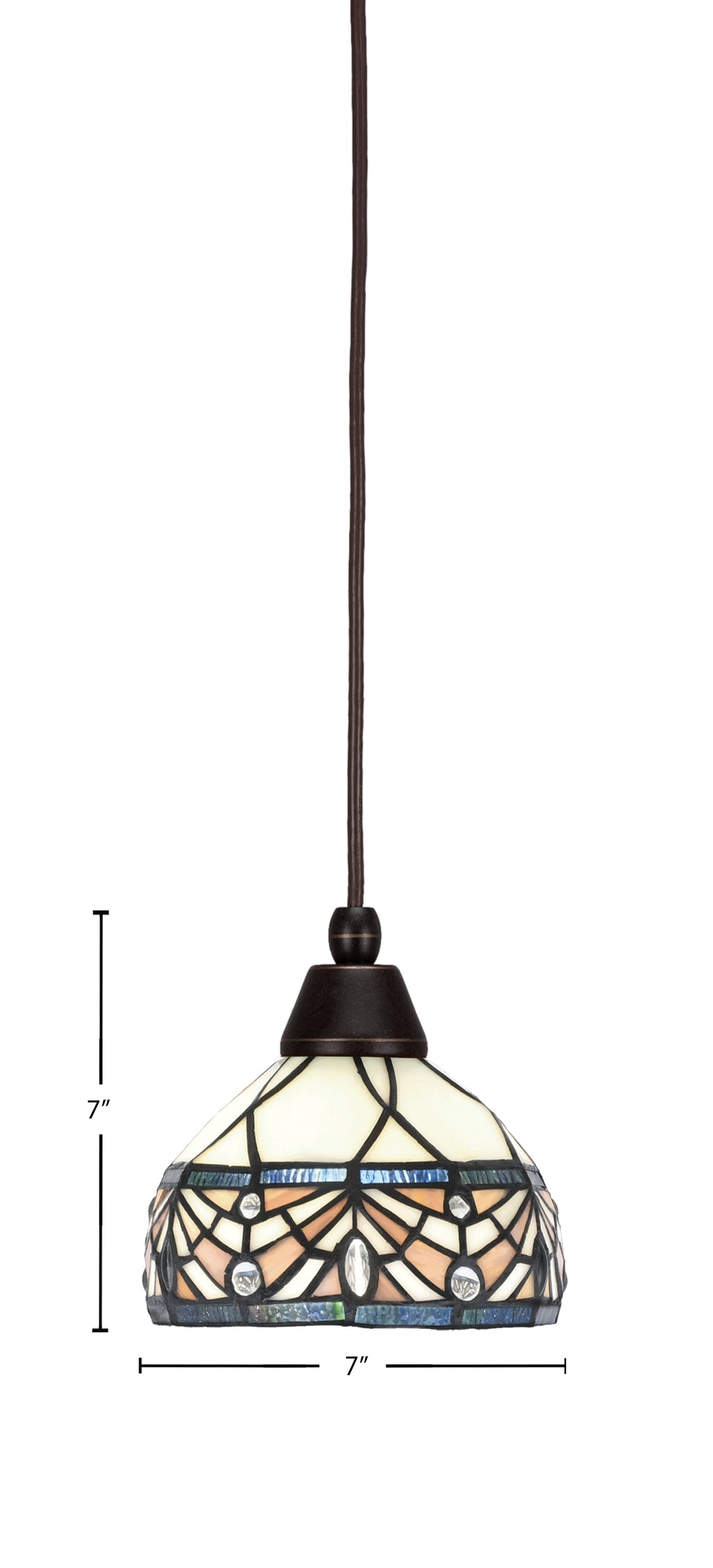 Any One Light Mini Pendant in Dark Granite with Royal Merlot Art Glass Shade