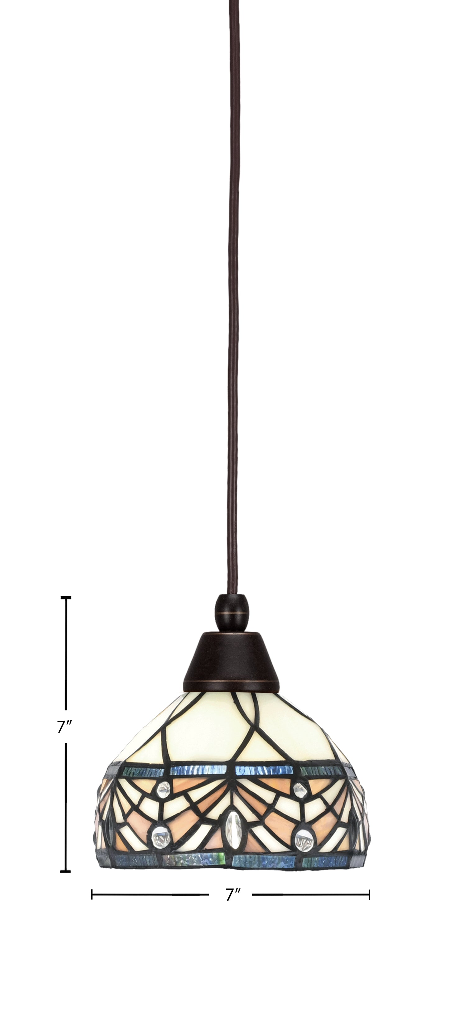 Any One Light Mini Pendant in Dark Granite with Royal Merlot Art Glass Shade