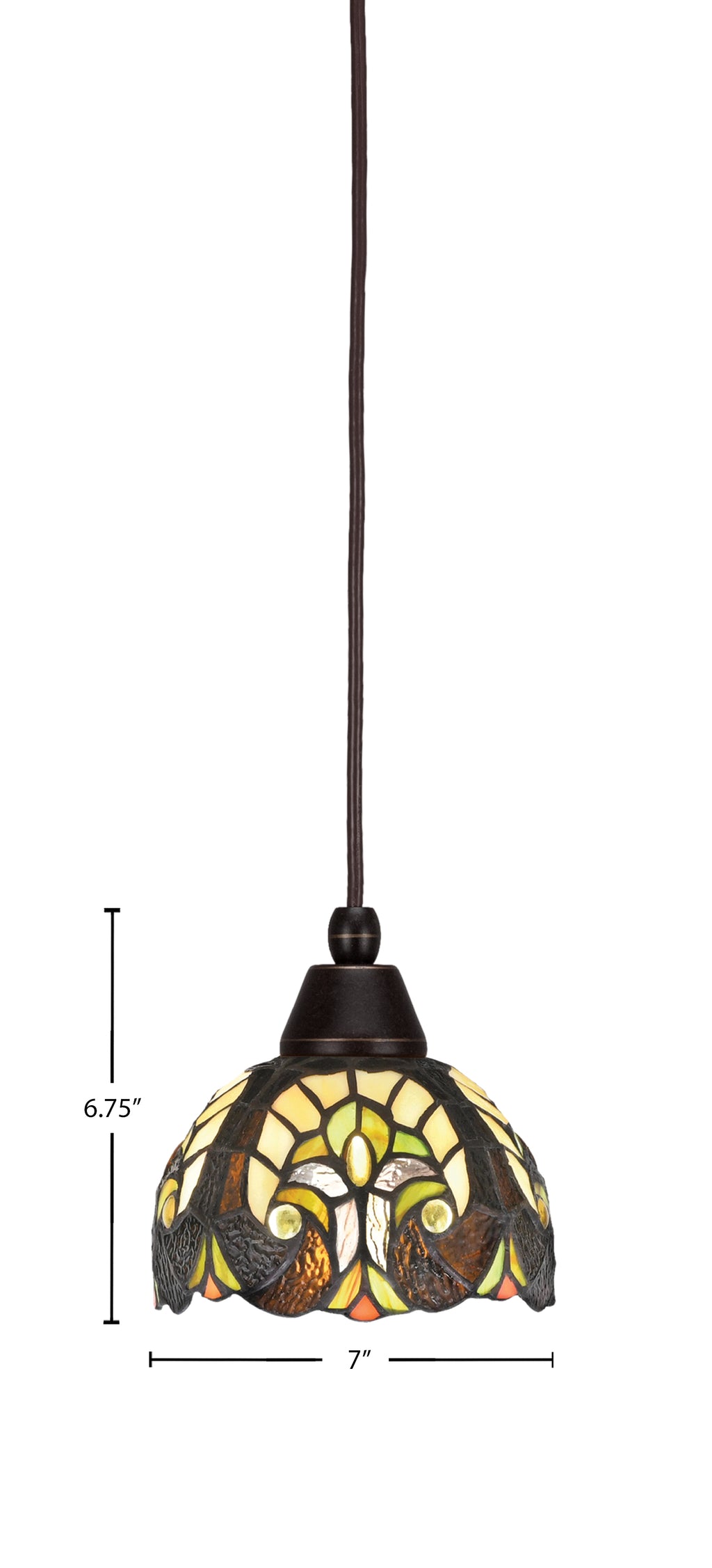 Any One Light Mini Pendant in Dark Granite with Ivory Cypress Art Glass Shade