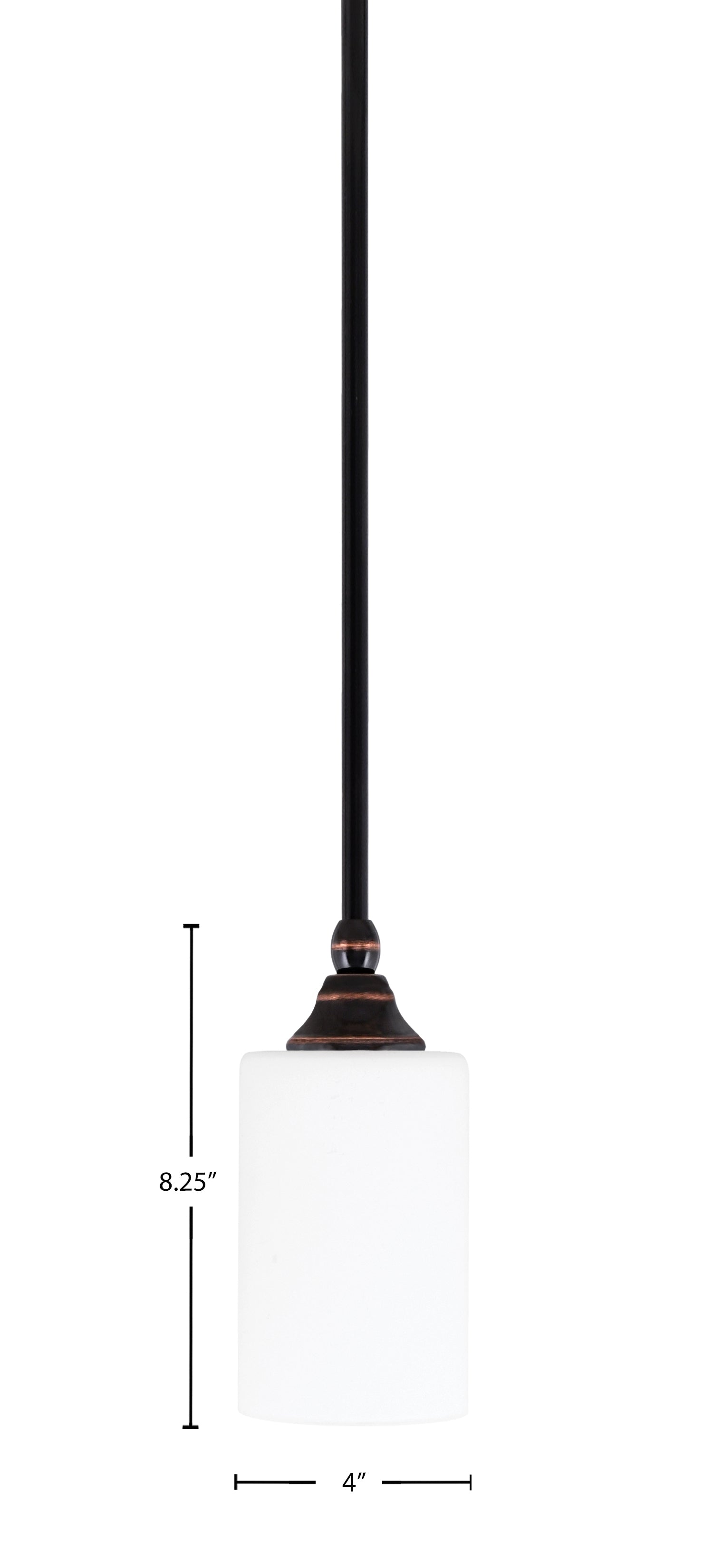Stem One Light Mini Pendant in Black Copper with 4" White Muslin Shade