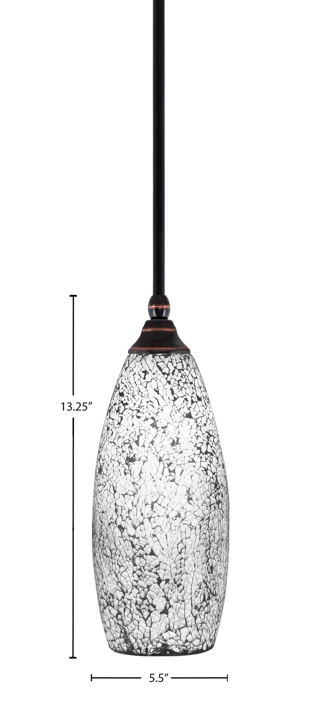 Any One Light Mini Pendant in Black Copper with 5.5" Black Fusion Shade