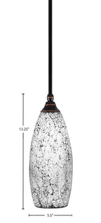 Any One Light Mini Pendant in Black Copper with 5.5" Black Fusion Shade